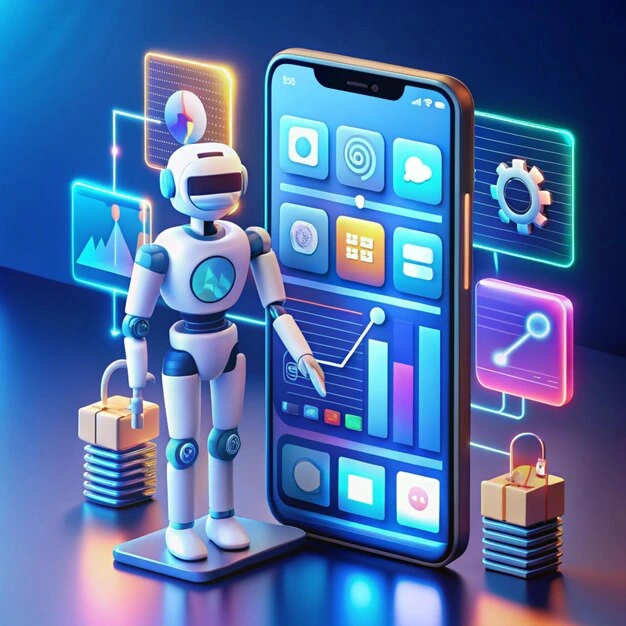 Visual representation of AI's impact on mobile app development in 2024 and Beyond