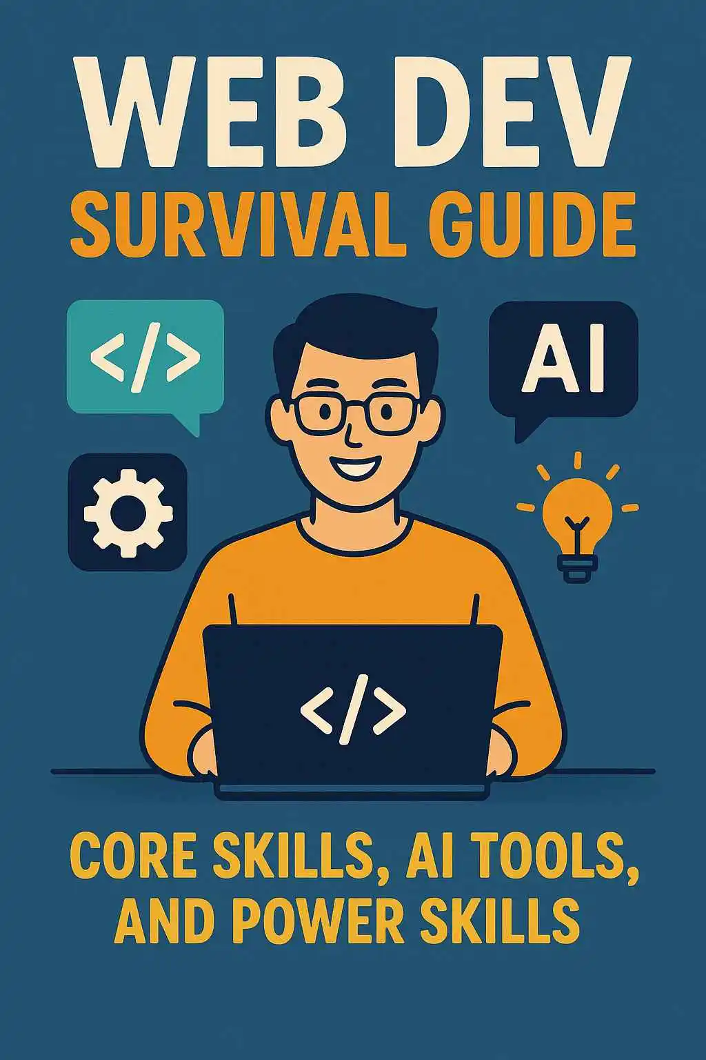 Web Dev Survival Guide covering core skills, AI tools, and power skills for developers